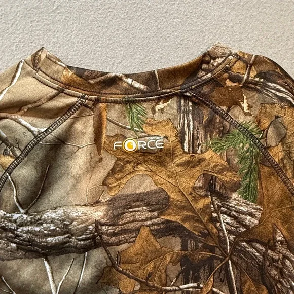 Carhartt RealTree Outdoors Hunting Wear Long Sleeve Camo Shirt Kids Size S 8/10 - Picture 4 of 7